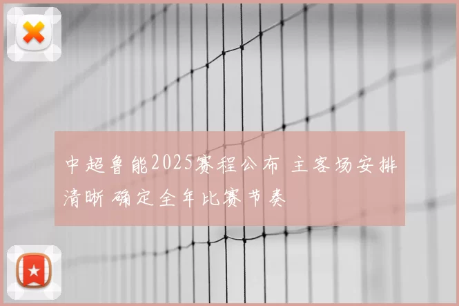 中超鲁能2025赛程公布 主客场安排清晰 确定全年比赛节奏